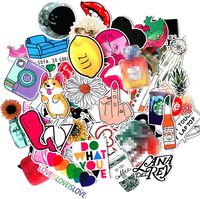 Stickers for Water Bottles Big 50 Pcs, Cute Trendy Stickers for Teens, Girls, Adults Perfect for Waterbottle, Laptop Skateboard Phone Travel Vinyl Waterproof Stickers (Pink - 6)