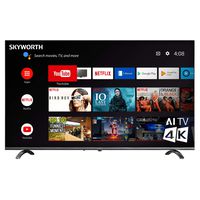 SKYWORTH Q20300 65" INCH 4K UHD LED HDR A53 Quad-CORE Android TV Smart 65Q20300 with Voice Control Smart Remote, Google Assistant, 1mm Thin Bezel, and Two 10W Speakers