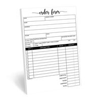 321Done 2-Part Carbonless Order Form Pad, 50 Sets (5.5" x 8.5") Carbon Copy Purchase Sales Receipt Book Cute Small Size for Business Invoice - Made in The USA