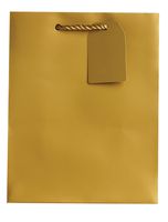 Jillson Roberts Bulk Medium Gift Bags Available in 19 Colors, Gold Matte, 120-Count