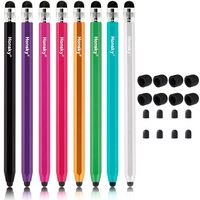 Honsky Cell Phone Stylus, Tablet Stylus for Touch Screens: Universal Slim Long Metal Pencil-Like Stylist Pens, Tablet Pen, Touchscreen Stylus Pen - Bulk, Multi-Colored - Six Sided, 8 Packs