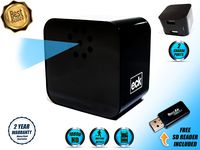 Wireless Hidden Spy Camera | Dual USB Smart Phone Charger | Mini Security Camera 1080P | SD Card Reader Included | Motion Detection | No Battery Needed | Up To 32Gb Storage | Home or Office | NannyCam