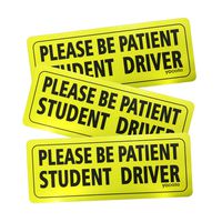 Yacoto 3 Pcs Student Driver Magnet Safety Sign Vehicle Bumper Magnet - Car Reflective Vehicle Sign Sticker Bumper for New Driver