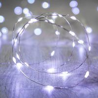 ANJAYLIA LED Fairy Lights Cool White, 10Ft/3M 30 LEDs String Lights Battery Operated Starry String Lights Moon Lights, for Party Home Wedding Festival Craft Indoor/Outdoor Decorations (White)