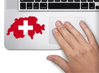 Map with flag inside Switzerland 3x4 inches sticker decal die cut vinyl - Made and Shipped in USA