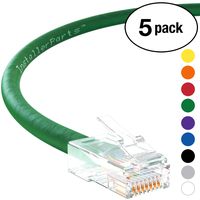 InstallerParts (5 Pack) Ethernet Cable CAT5E Cable UTP Non-Booted 75 FT - Green - Professional Series - 1Gigabit/Sec Network/Internet Cable, 350MHZ