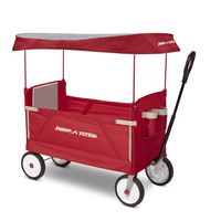 Radio Flyer 3951Z 3-In-1 Ez Folding Wagon with Canopy For Kids & Cargo, Red