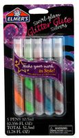 Elmer's Swirl Glam Glitter Glue, 0.36 Oz. Each, Pack of 5 Color Tubes, Multicolored Silvers (E328)