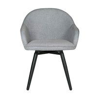 Studio Designs Home Dome Upholstered Swivel Dining, Office Chair with Arms and Metal Legs, in Heather Grey