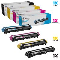 LD Compatible Toner Cartridge Replacements for Brother TN221 & TN225 High Yield (1 Black, 1 Cyan, 1 Magenta, 1 Yellow, 4-Pack)