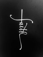 Faith Script Cross Vinyl Decal Sticker