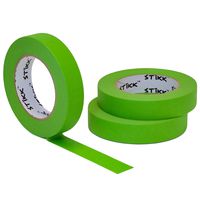 3 Pack 1" x 60yd STIKK Green Painters Tape 14 Day Easy Removal Trim Edge Finishing Masking Tape (.94 in 24MM)