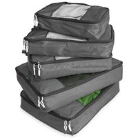 TravelWise Packing Cube System - Durable 5 Piece Weekender Plus Set (Silver)