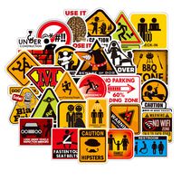100 Pcs Warning Caveat Stop Be Careful Danger Waterproof Stickers for Laptop Stickers Motorcycle Bicycle Skateboard Luggage Decal Graffiti Patches Stickers for [No-Duplicate Sticker Pack]