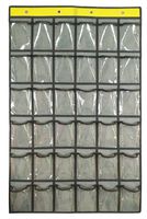 NIMES Hanging Closet Underwear Sock Storage Over The Door Jewelry Organizer 36 Clear Pockets (Grey)