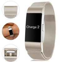 Find-MyWay Compatible with Fitbit Charge 2 Band,Charge 2 Accessories Stainless Steel Bracelet Women Men Wristbands Strap Rose Gold Silver Compatible for Charge 2 Fitness Tracker