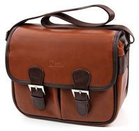 DURAGADGET Brown PU Vintage Brown Leather Satchel Carry Bag for ICE Orb Floating Speaker