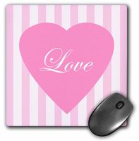 3dRose LLC 8 x 8 x 0.25 Inches Pink and White Heart Full of Love Mouse Pad (mp_6364_1)