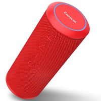 Bluetooth Speaker, Zamkol Bluetooth Speakers Portable Wireless, 360 Degree Sound and 24W Enhanced X-Bass, Dual Pairing Loud Wireless Speaker, IPX6 Waterproof for Beach, Shower, Travel, Party-Red