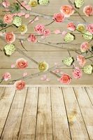 Ecurson Vinyl Wood Wall Floor Photography Studio Prop Backdrop Background 3x5FT