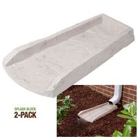 2-Pack Decorative Downspout Natural Stone Texture Splash Block Rain Gutter Drain Extender