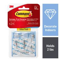 Command Hooks, 6 hooks, 8 strips, Medium (17065CLR-6ES)