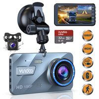 Dual Dash Cam Car Camera - Contain 32GB SD Card，Full HD 1080P Dash Camera for Cars，4"IPS Screen Dual Wide Angle Lens Car Dash Camera，G-Sensor，Cycle Recording，Parking Monitoring.（2020 Upgraded Version）