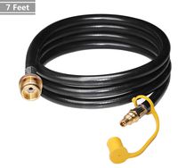 DOZYANT 7 Feet 1/4" Quick Connect RV Propane Hose Converter Replacement for 1 lb Throwaway Bottle Connects 1 LB Bulk Portable Appliance to RV 1/4" Female Quick Disconnect