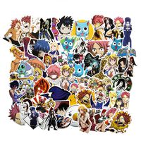 60PCS Fairy Tail Anime Stickers Laptop Stickers Bedroom Wardrobe Car Skateboard Motorcycle Bicycle Mobile Phone Luggage Guitar DIY Decal for Teens (Fairy Tail 60)