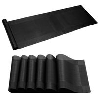 U'Artlines Placemat with Compatible Table Runner, Crossweave Insulation Placemat Washable Table Mats Set(6pcs placemats+Table Runner, Black)