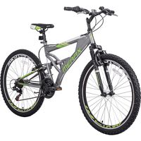 Merax FT323 Mountain Bike 21 Speed Full Suspension Aluminum Frame MTB Bicycle - 26 inch (Gray&Green)