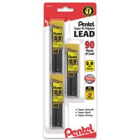 Pentel Super Hi-Polymer Lead Refills, 0.9 mm, 90 Pieces (C29BPHB3)