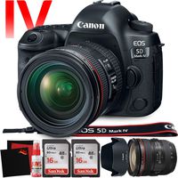 Canon EOS 5D Mark IV DSLR Camera with 24-70mm f/4L Lens (International Version) - 30.4 Megapixel - 4K Video with Pro Cleaning Kit Bundle