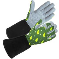 SKYDEER Women's Gardening Gloves with Deerskin Suede Leather and Extended Leather Cuff for Yard Work, Rose Pruning and Daily Work (SD6615LL)