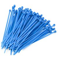 250 Heavy Duty 4 Inches 18 Pound Zip Cable Ties Nylon Wrap Blue