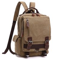 School Backpack, Vintage Travel Rucksack for Men/Women, Canvas College Book-bag Daypack (MG-8596-1-KI)