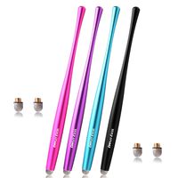 Dimples Excel Slim Waist Stylus with 6mm Fiber Tips (4pcs - Black/Pink/Aqua Blue/Purple)