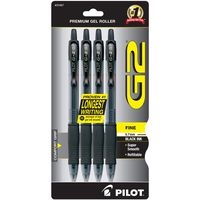 PILOT G2 Premium Refillable & Retractable Rolling Ball Gel Pens, Fine Point, Black Ink, 4-Pack (31057)