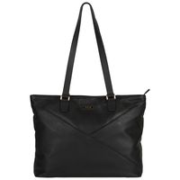 Kenneth Cole Reaction Women's East Bay Babe Faux Leather Top Zip 15" Laptop Business Tote (RFID), Black