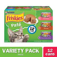 Purina Friskies Pate Wet Cat Food Variety Pack, Salmon, Turkey & Grilled - (2 Packs of 12) 5.5 oz. Cans