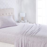 AmazonBasics Lightweight Super Soft Easy Care Microfiber Sheet Set with 16" Deep Pockets - Full, Lavender Paisley