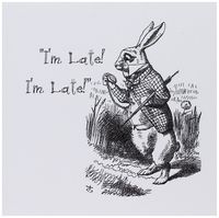 3dRose Alice in Wonderland White Rabbit Im Late - John Tenniel Illustration, Greeting Cards, Set of 6 (gc_193791_1)