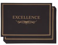 Certificate Holder - 12-Pack Diploma Cover, Document Cover for Letter-Sized Award Certificates, 300 GSM, Excellence Gold Foil Print, Black, 11.2 x 8.8 Inches