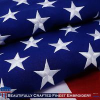G128 - American Flag | 3x5 feet | Heavy Duty Spun Polyester 220GSM - Embroidered Stars, Sewn Stripes, Tough, Durable, Indoor/Outdoor, Vibrant Colors, Brass Grommets, Premium US USA Flag