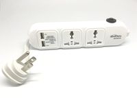 Simran SM-80USB Universal Power Strip with USB Compact and 2 Universal AC Outlets
