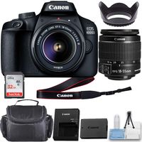 Canon EOS 4000D / T100 DSLR Camera with EF-S 18-55mm f/3.5-5.6 III Lens and Basic Accessory Kit