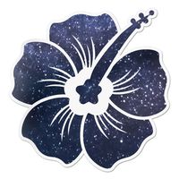 Hibiscus Decal Space Sticker Vinyl Rear Window Car Truck Laptop Flower Travel Mug Water and Fade Resistant 2.5 Inches