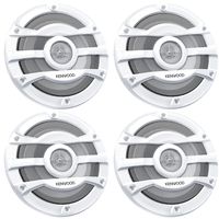 4) Kenwood 8 Inch 300 Watt Powersports/Marine Boat White Speakers | KFC-2053MRW