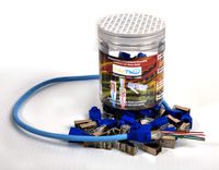 Shielded Internet Network Connector (RJ45 CAT5e/5 Shielded end-Pass-Through 50pieces one Piece Ethernet Modular Plugs with 50 Strain Relief) for 24AWG Shielded Cable