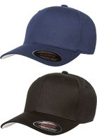 Premium Original Flexfit V-Flexfit Cotton Twill Fitted Hat 5001 2-Pack (S-M, Black/Navy)
